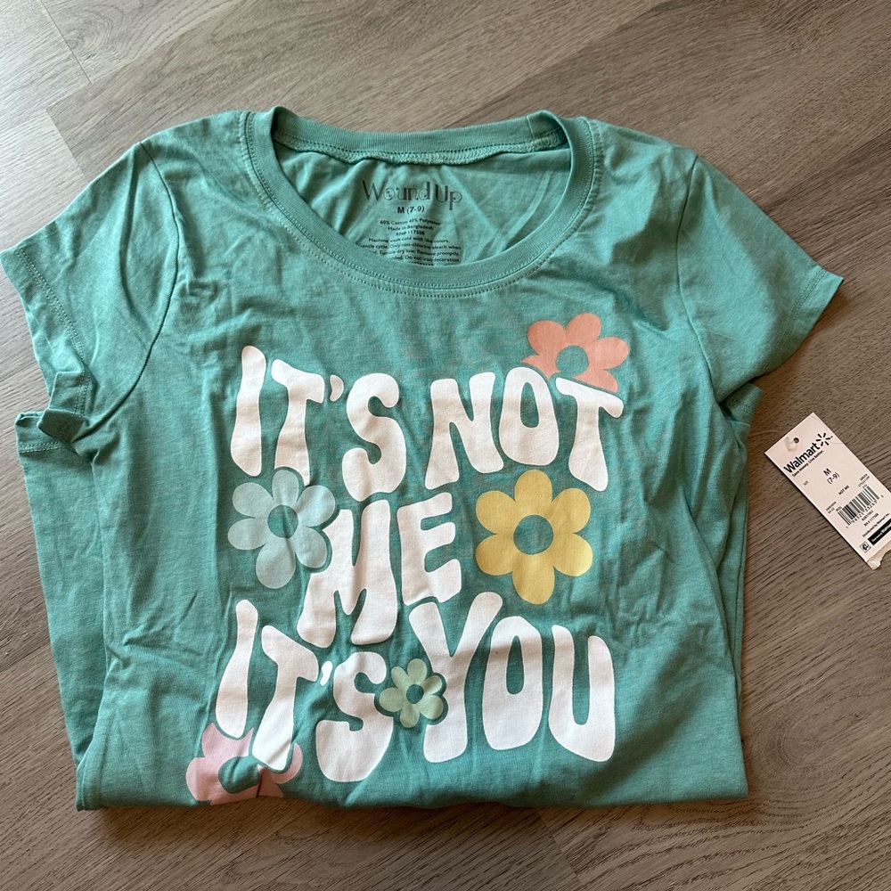 Wound Up Teal 'It's Not Me, It's You' Floral Tee